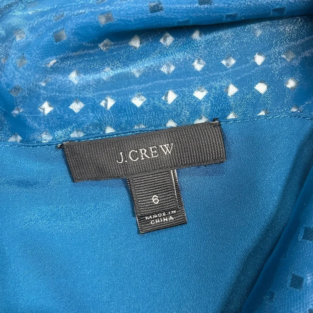 EUC J. Crew Fit‎ & Flare Mini Dress Sleeveless Teal Blue Party Cocktail Womens 6